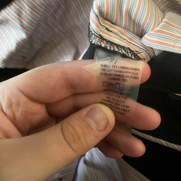 Peruvian Connection Linen Blend Cropped Black Pants Size 10 - Picture 5 of 5